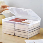 boîtes rangement transparentes modernes poignées grande capacité organisation documents imperméables plastique