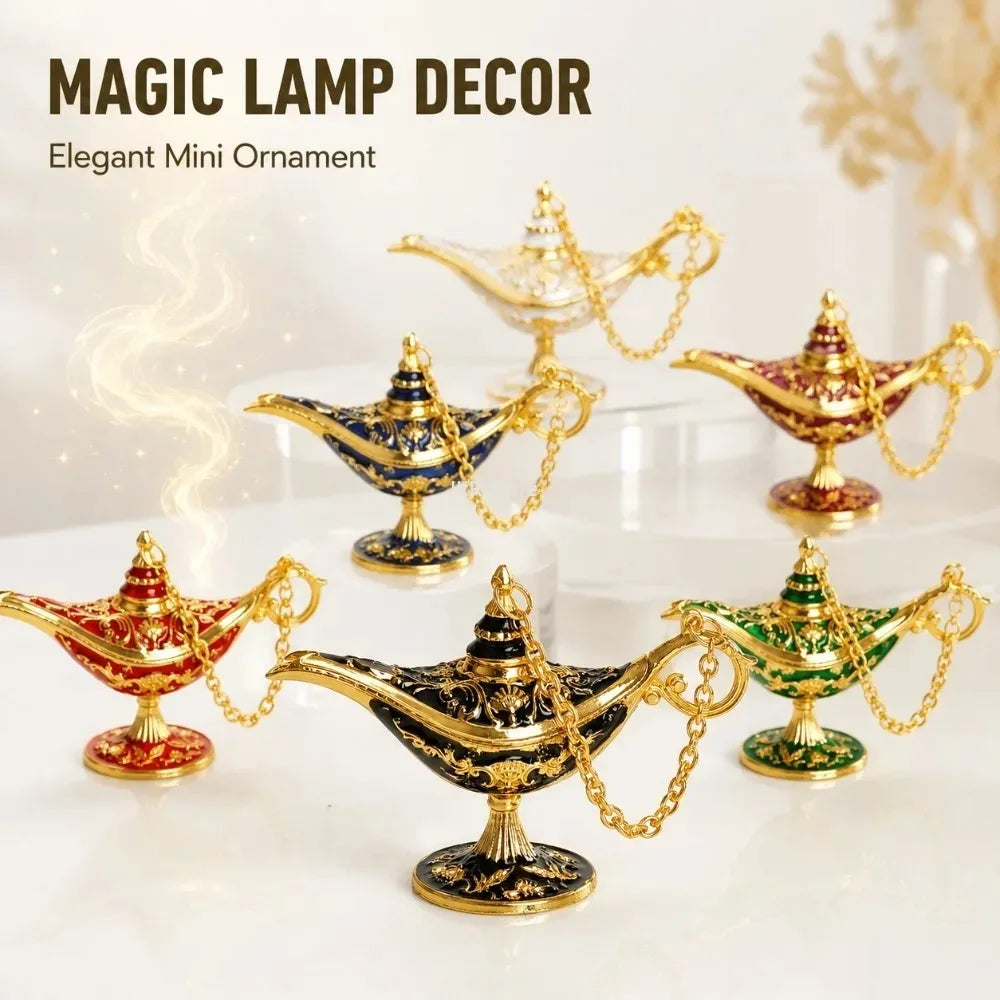 lampe magique vintage ornements dorés motifs floraux élégante miniature chambre salon décoration cadeau ornement