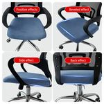 housse chaise velours bleu marine moderne élastiques uni polyester coton