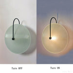 lampe murale led ronde verre moderne blanc doré transparent striée tringle