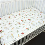 drap housse lit bébé coton motif oiseau étoile enfant chambre moderne blanc jaune gris