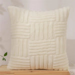 housse coussin peluche super douce motif tressé vintage opacité beige adhésif canapé chaise voiture