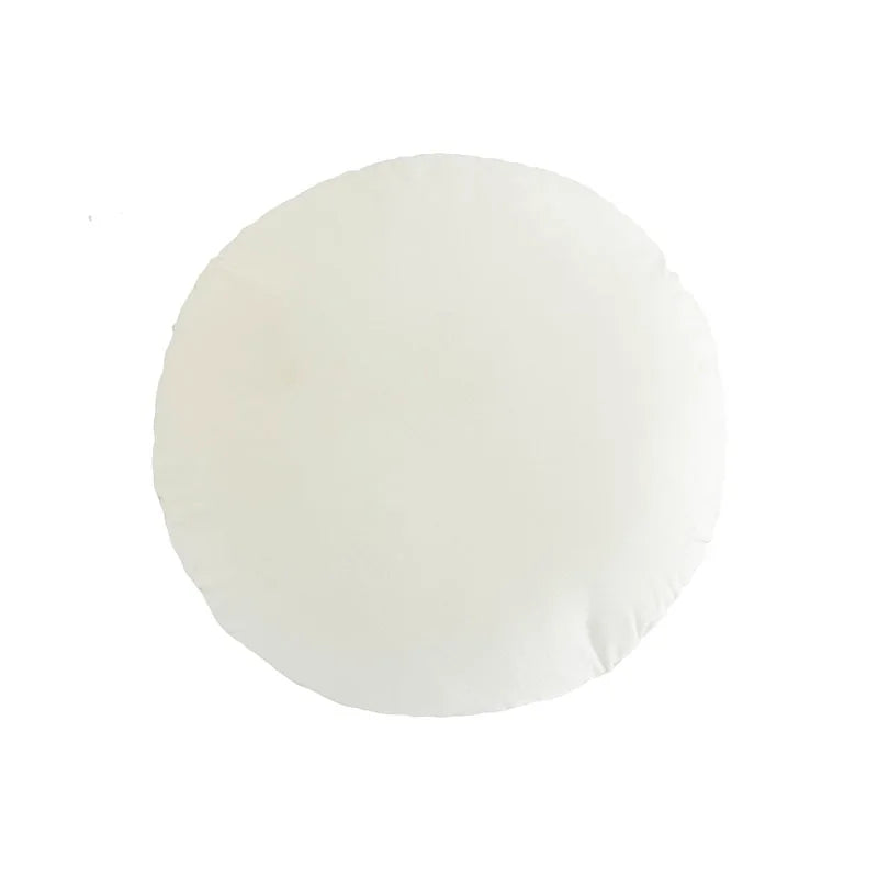 taies d'oreillers rondes velours couleurs unies moderne décoratives intérieur blanc bleu marine jaune rose