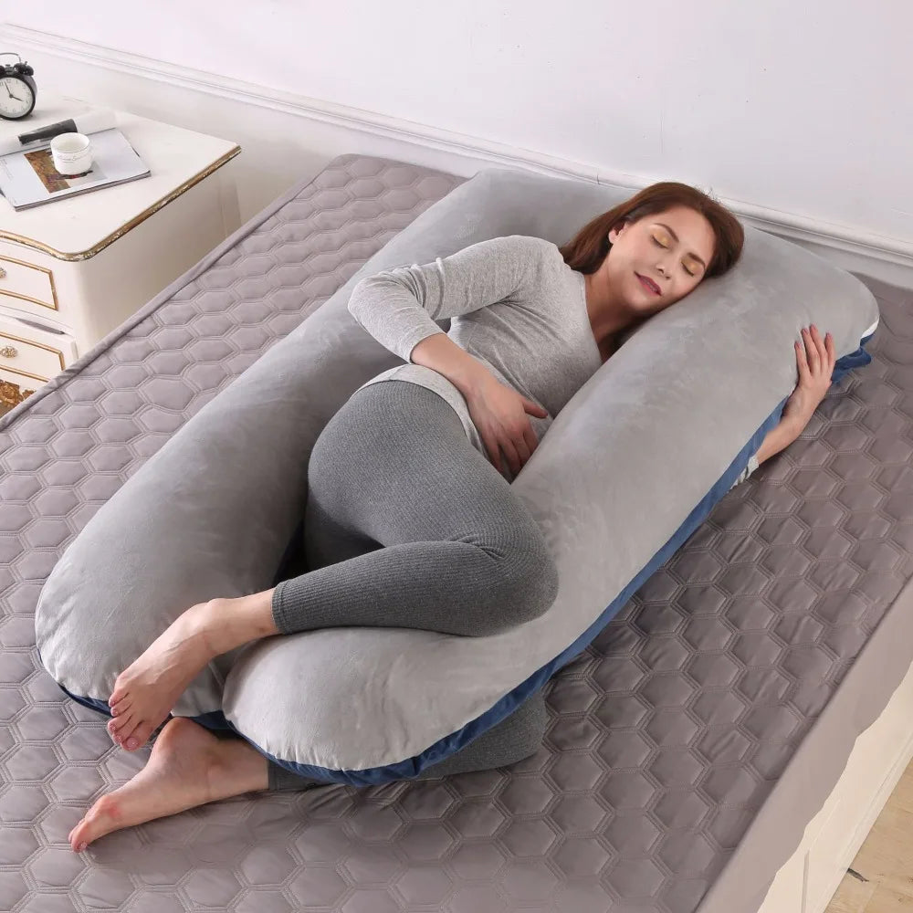 coussin maternité mousse mémoire forme gris uni confort lit sommeil