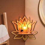 étagère murale bois moderne lotus 29.3cm 17.2cm rangement adhésif bougie parfum