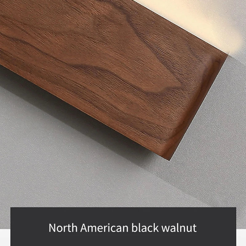 lampe murale moderne bois minimaliste marron foncé éclairage quotidien chambre salon entrée étude cuisine