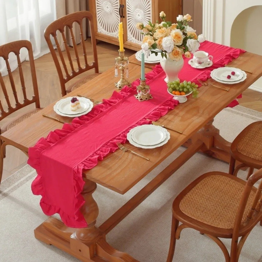 chinois table rectangulaire bleu clair rose vif blanc doux classique antidérapant coton polyester fêtes