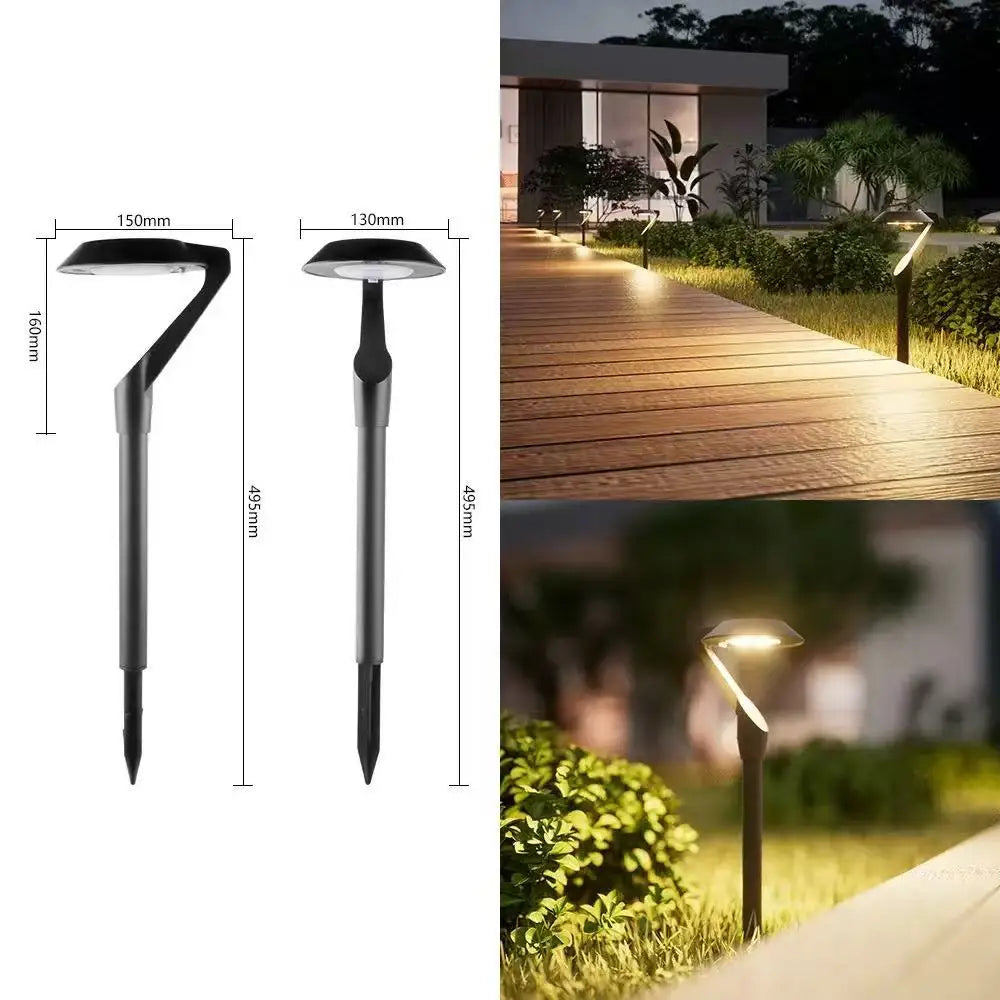 lampe solaire extérieure noire moderne autoinstallation solaire piquet support flexible