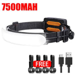 lampe frontale led rechargeable 1500lm noir orange 3modes ipx6 14h usb