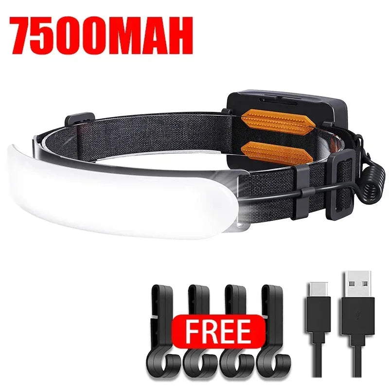 lampe frontale led rechargeable 1500lm noir orange 3modes ipx6 14h usb