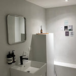 miroir moderne portable vert blanc acier inoxydable carré fixation murale salle bains maquillage decoration