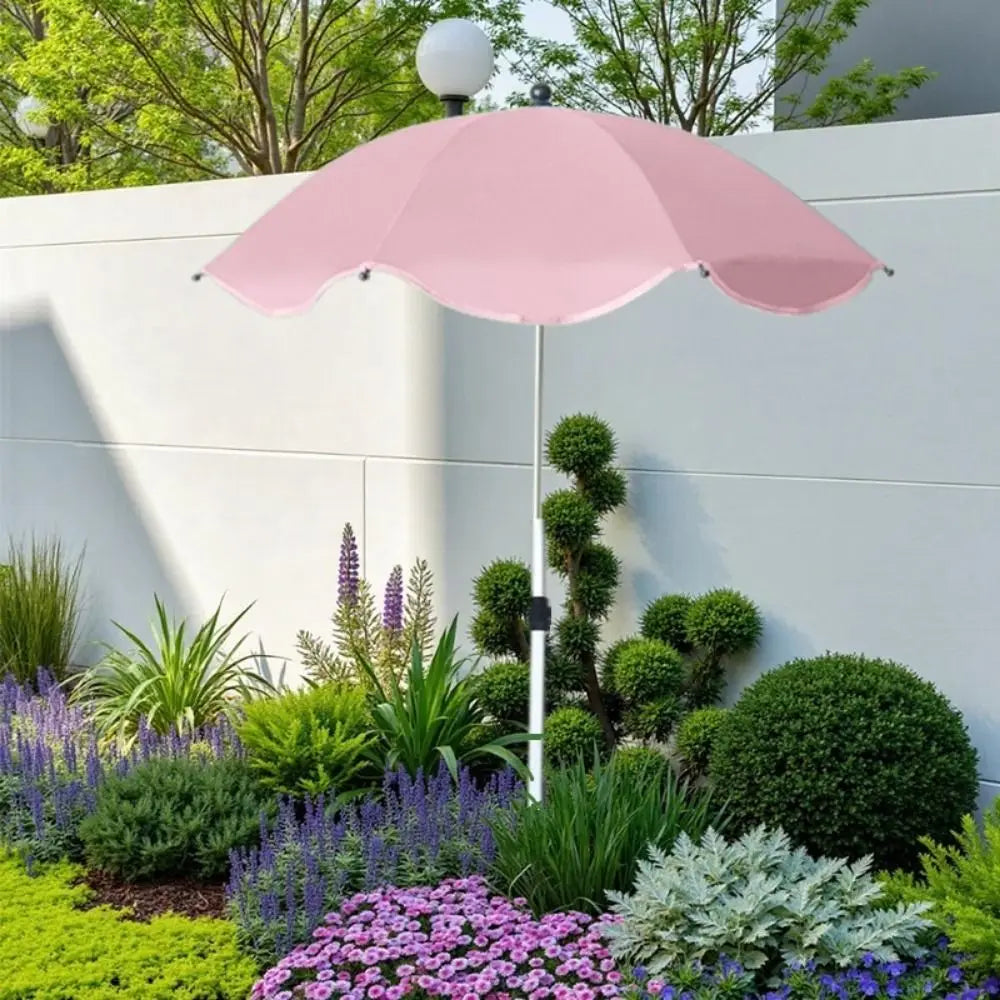 parasol télescopique réglable protection uv plantes pot fibre végétale noir bleu rose rouge vert