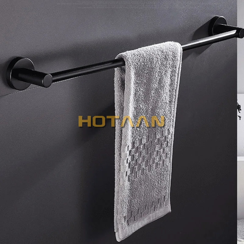porte serviettes mural moderne noir texture métallique lisse fixé serviette savon brosse tasse