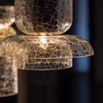 suspension lumineuse moderne verre craquelé transparent doré ampoules led 220v 240v moderne intérieur