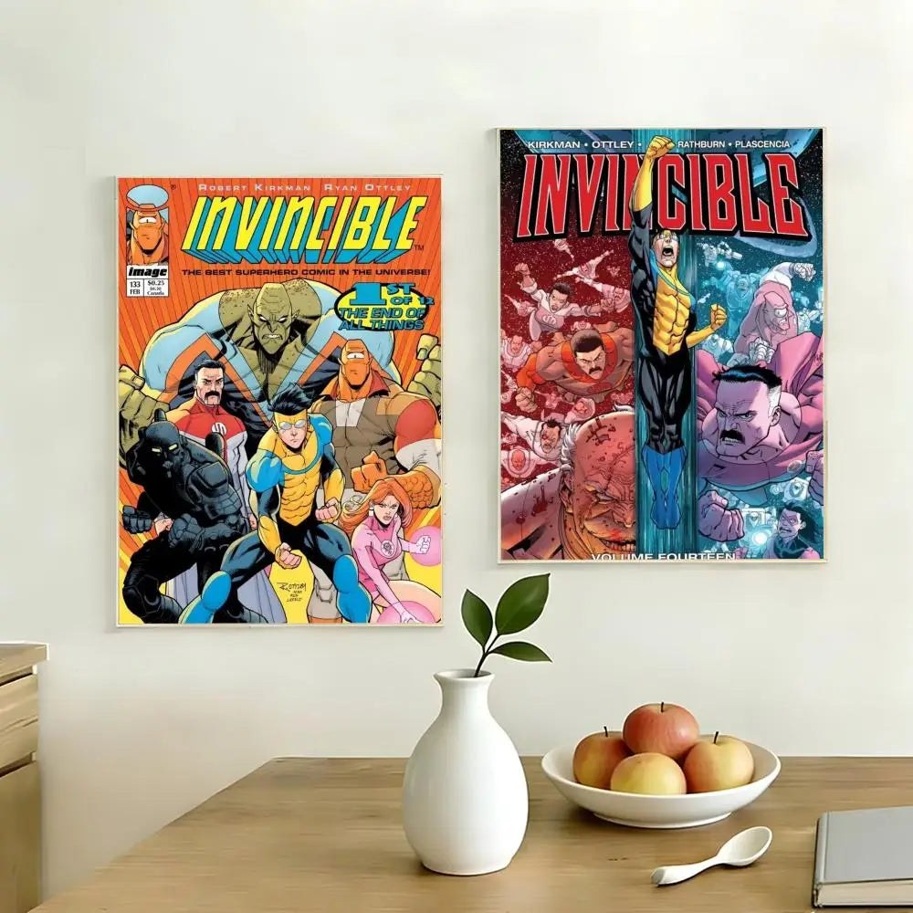 affiche invincible comics multicolore personnages dynamique moderne cadre fácil appliquer decoration