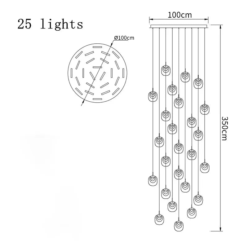 suspension lumineuse moderne transparent dorée fine élégante chaînes métalliques ampoules incluses
