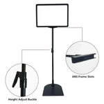 support publicitaire acier inoxydable hauteur ajustable noir a4 moderne vis fixations