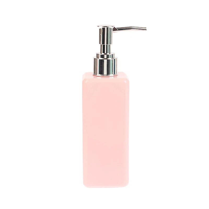 distributeur savon liquide bouteille rechargeable pompe contemporain rose clair vert pastel noir blanc mat
