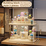 présentoir transparent modulaire solo salon respectueux environnement moderne cartoon figurines colorées hexagonal