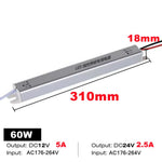 alimentation électrique led driver ultrafin 12v 24v 24w 36w 48w 60w blanc moderne