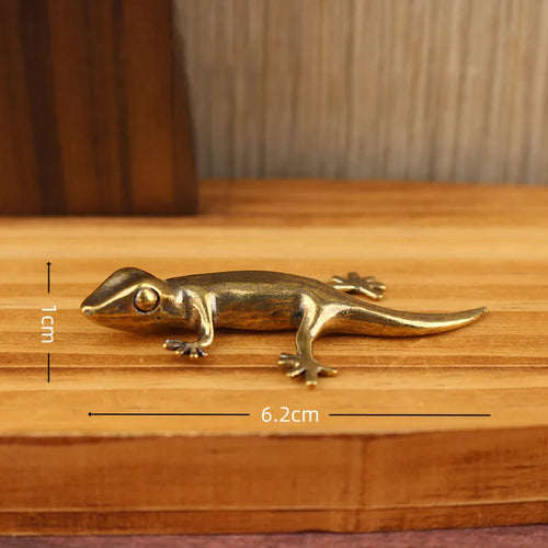 décoration statuette lézard doré métallique réaliste détail opaque animal maison