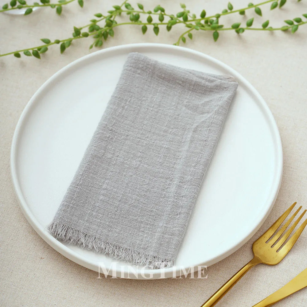lot 10 serviettes table coton jaune texture rugueuse moderne maison