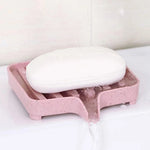support savon moderne vert clair rose pâle blanc gris texture granulée adhésif salle bain