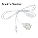 support lampe interrupteur 303 e27 câble 1.8m moderne vis blanc noir