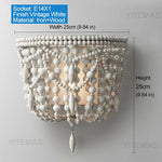lustre vintage bois blanc suspension chambre salon bohème éclairage intérieur