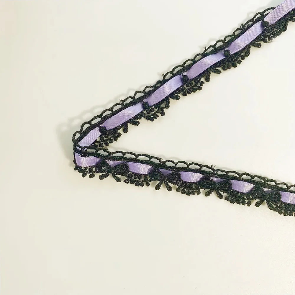 ruban dentelle fine rose blanc violet classique élégant satin polyester blanc noir rougit opacité