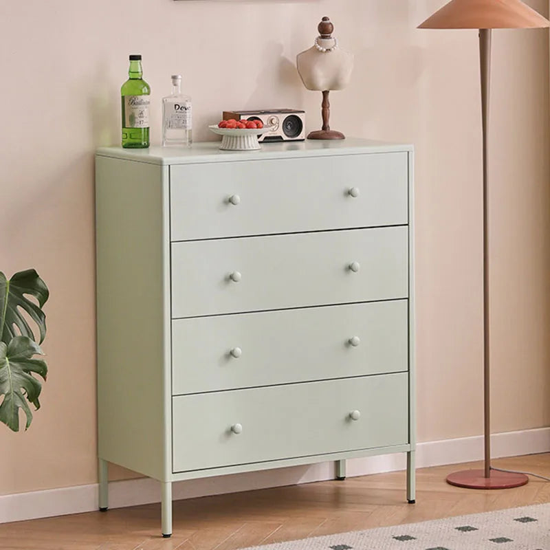 armoire tiroirs blanc moderne verre translucide poignées blanches pieds noirs