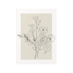 affiches art minimalistes toile simples dessins floraux noir beige clair cadres bois chambre salon