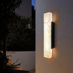 applique murale led moderne imitation marbre blanc veinures lumineuse extérieure contemporaine fixée muralisée