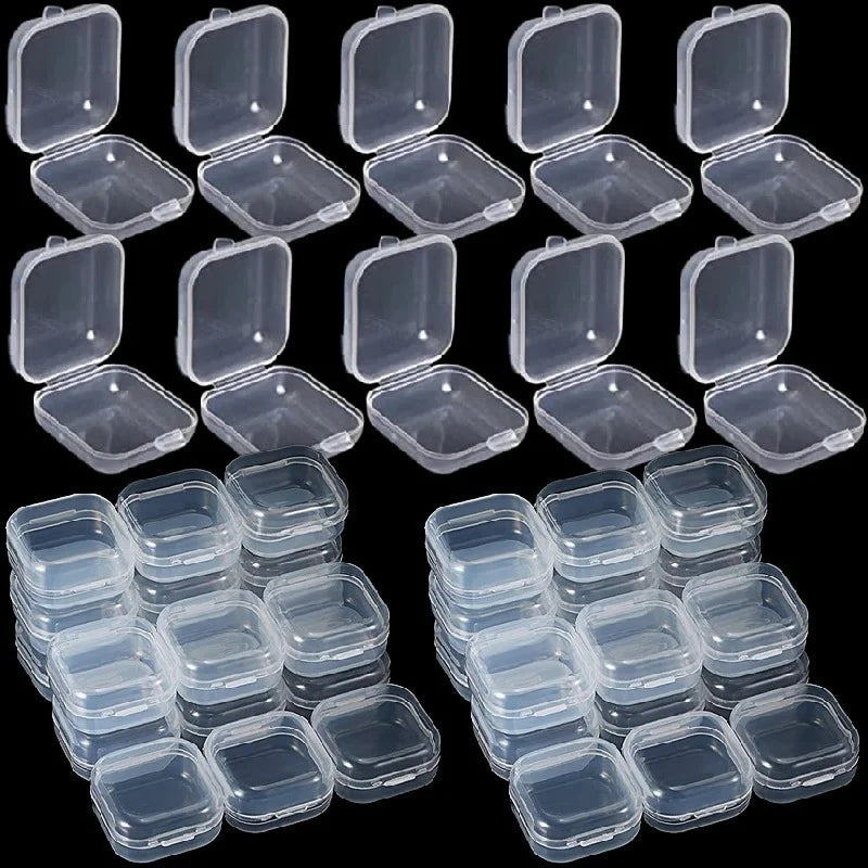 boîtes rangement transparentes plastique clips bijoux transport modernes pratiques petites