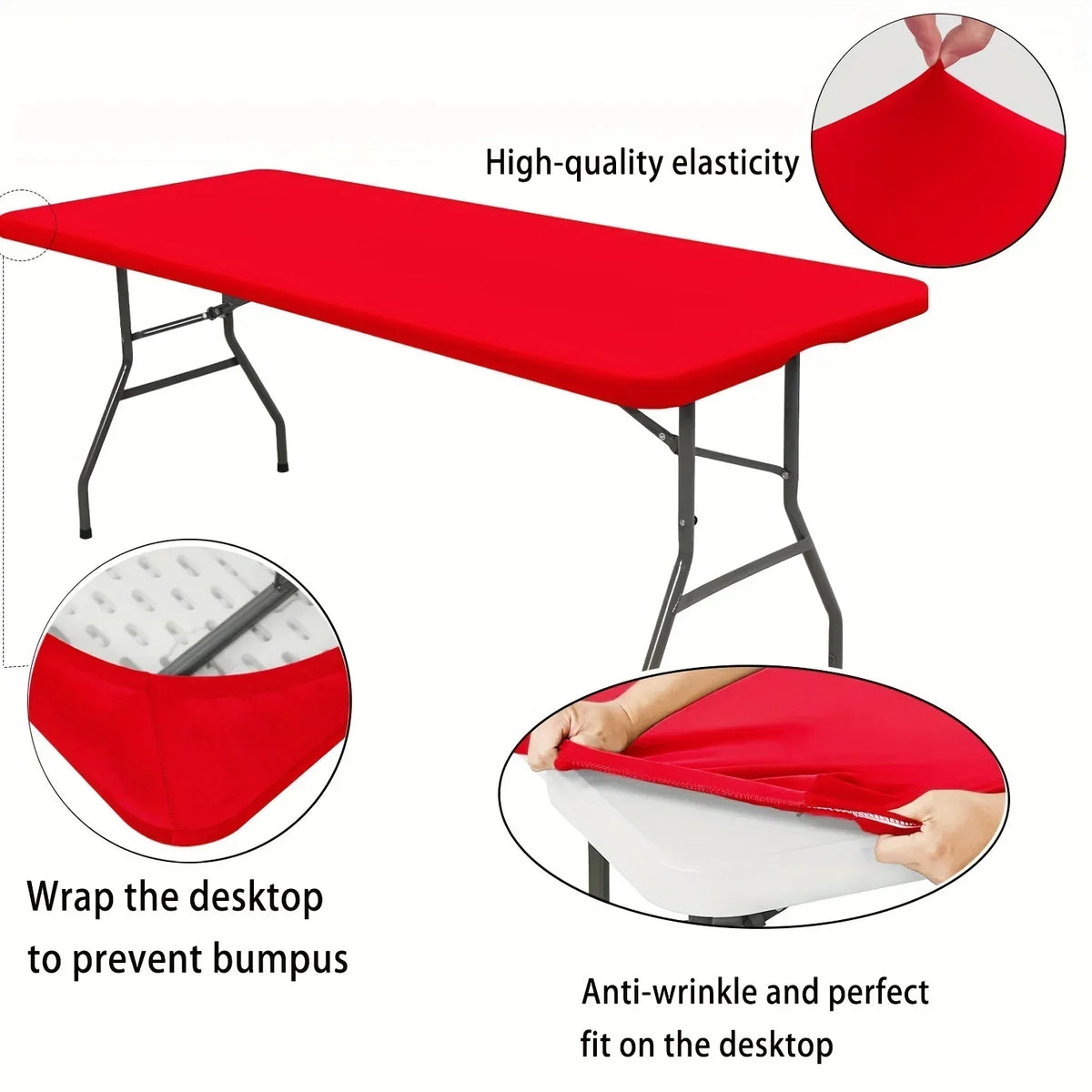 tablecloth red polyester protective cover wedding decoration parties clips fixings