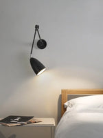 lampe murale moderne réglable led nickel blanc noir opaque fixée 23cm 15.5cm