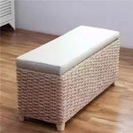 banc rangement moderne rotin coussin amovible rangement chaussures sous siège minimaliste