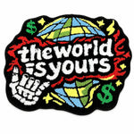 tapis tufté carte monde texte monde est vous symboles monétaires créatif pop art polygone
