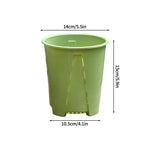 Pots fleurs modernes plastique vert couvercle motif branches blanc minimalistes