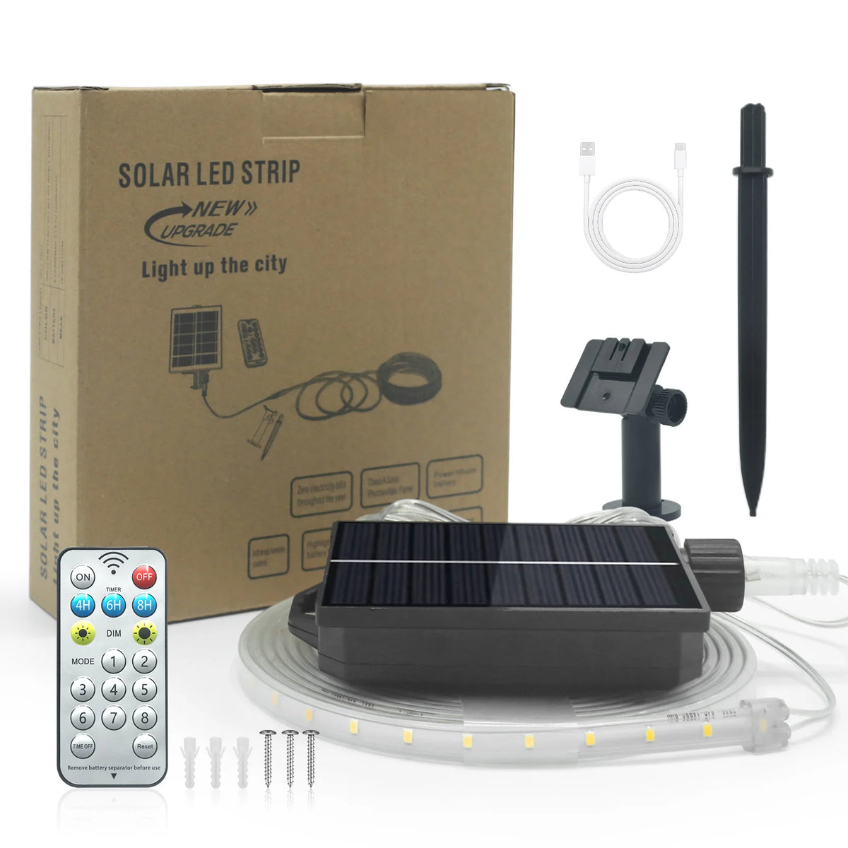 ruban led solaire multicolore moderne clips panneau solaire télécommande 15m 20m 30m