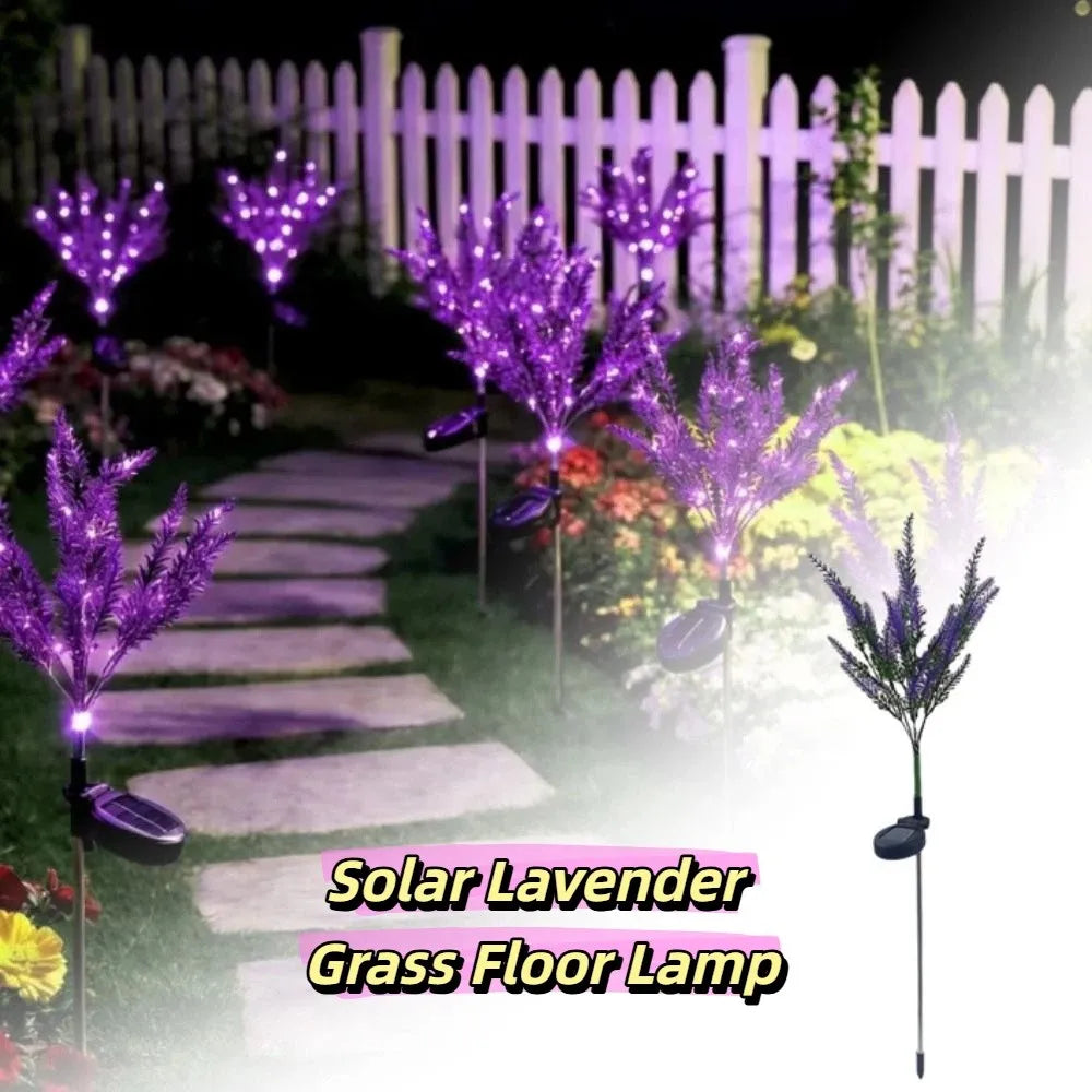 lampe solaire led viollette feuilles lavande moderne extérieure autoinstallation base solaire éclairage jardin
