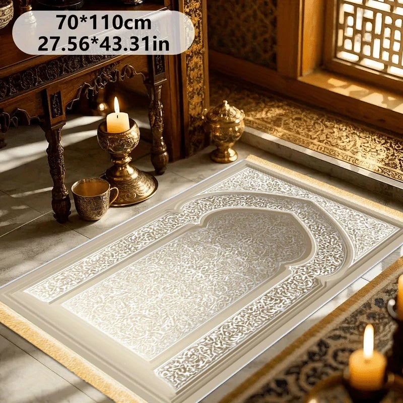tapis prière islamique moderne motifs floraux géométriques résistant décoloration usage extérieur plage camping voyage