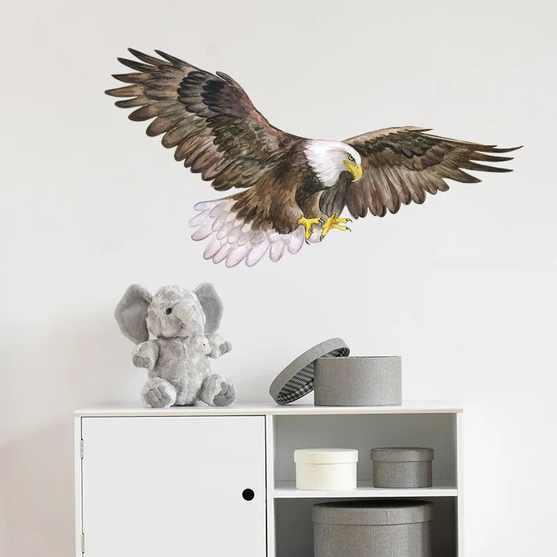 autocollant mural aigle animal compagnie réaliste plumage décoration étudiant dortoir opacité artiste