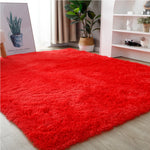 tapis polyester blanc jaune noir rouge moderne salon doux uni