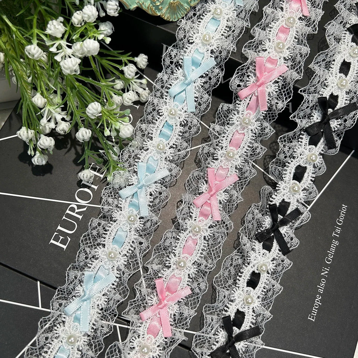 bracelet dentelle décoratif rubans élégant pourbijou bras fait main