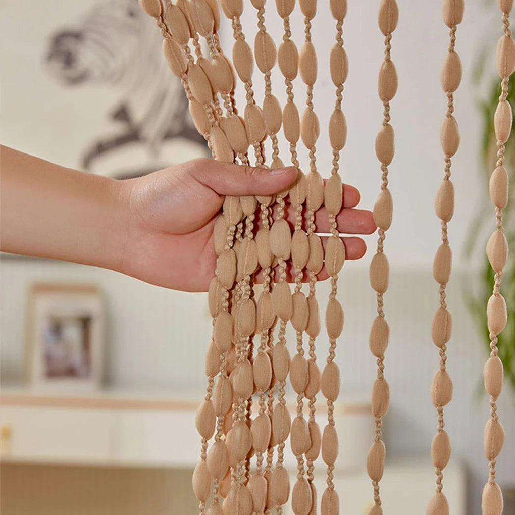 rideau boho chic beige clair alternés opaques decoration chambre salon