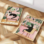 tableau toile chat tuxedo moderne décoration murale salon chambre objet esthétique