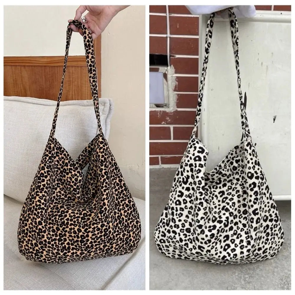 sac main blanc léopard poignées détachables moderne fourre tout polyestère nylon unisexe grande capacité