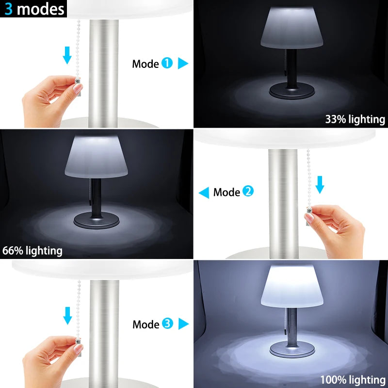 lampe table led solaire moderne blanc gris ip65 waterproof 10 leds 2000mah