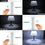 lampe table led solaire moderne blanc gris ip65 waterproof 10 leds 2000mah